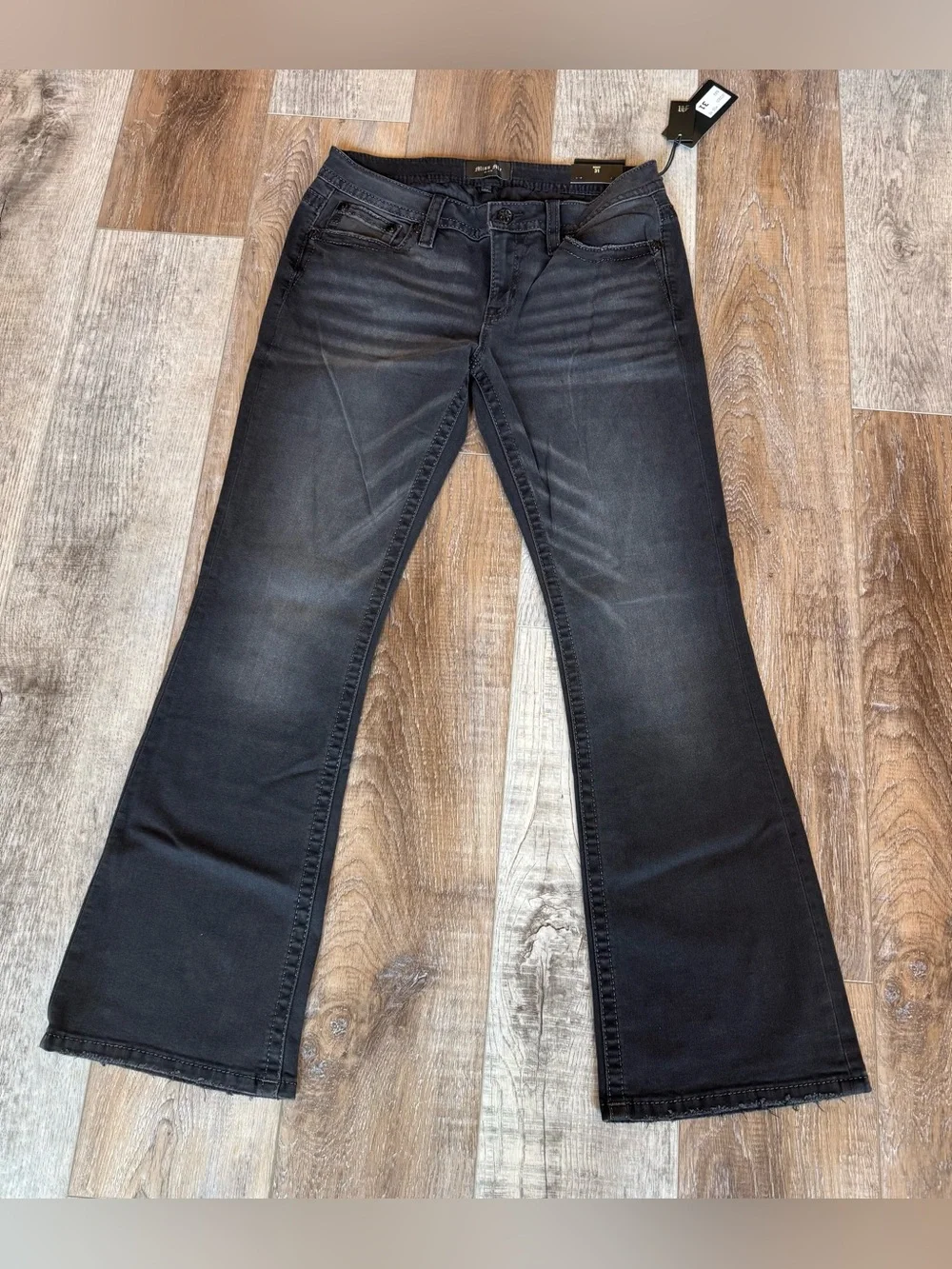 Miss Me Risa Black Bootcut Jeans with Embellished Butterfly Pocket